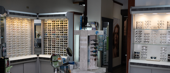 A photo of the frames selection at Family Eye Health